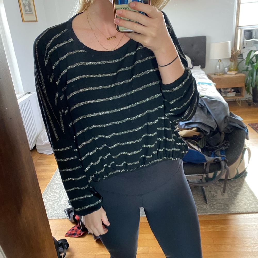 LNA crop glitter sweater